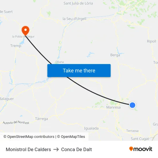 Monistrol De Calders to Conca De Dalt map