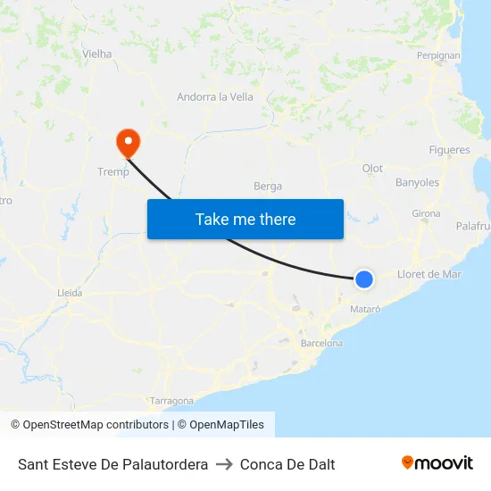 Sant Esteve De Palautordera to Conca De Dalt map