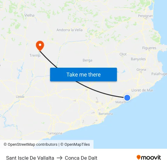 Sant Iscle De Vallalta to Conca De Dalt map