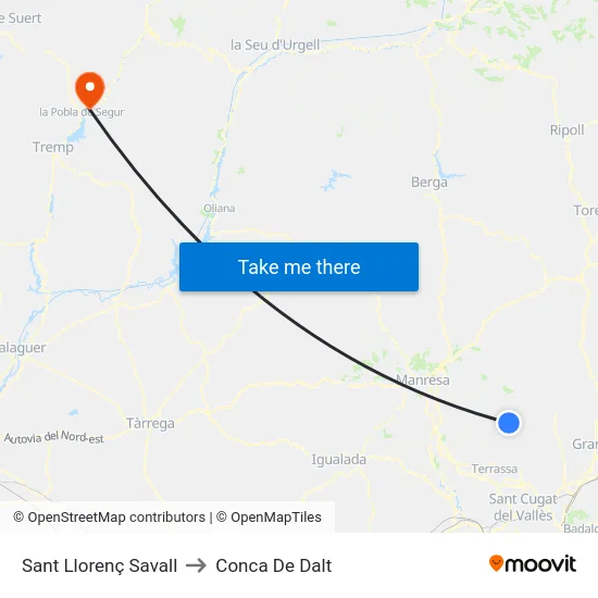 Sant Llorenç Savall to Conca De Dalt map