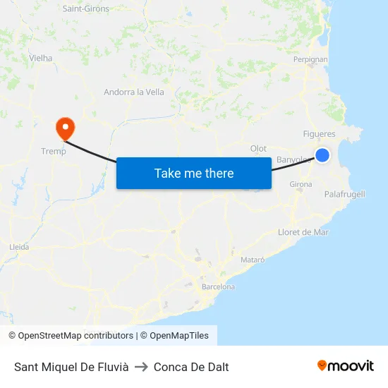 Sant Miquel De Fluvià to Conca De Dalt map