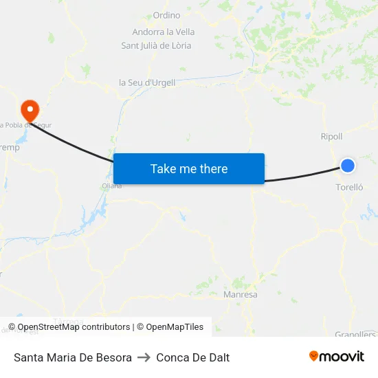 Santa Maria De Besora to Conca De Dalt map