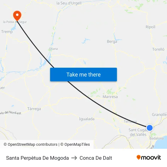 Santa Perpètua De Mogoda to Conca De Dalt map