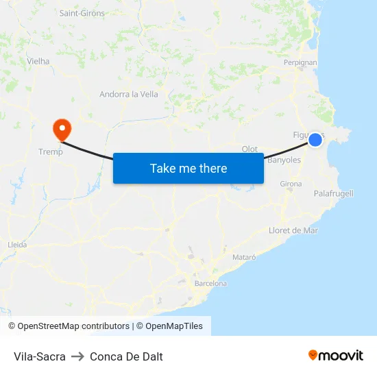 Vila-Sacra to Conca De Dalt map