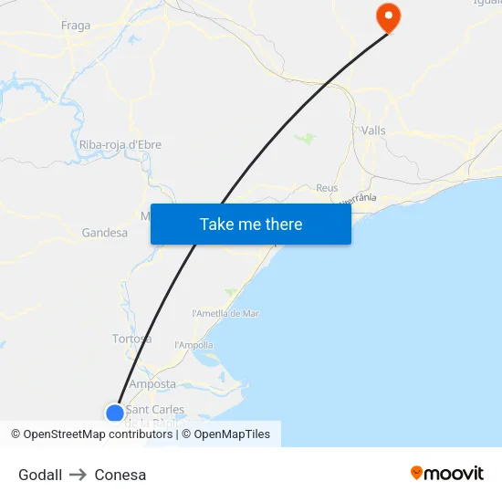 Godall to Conesa map