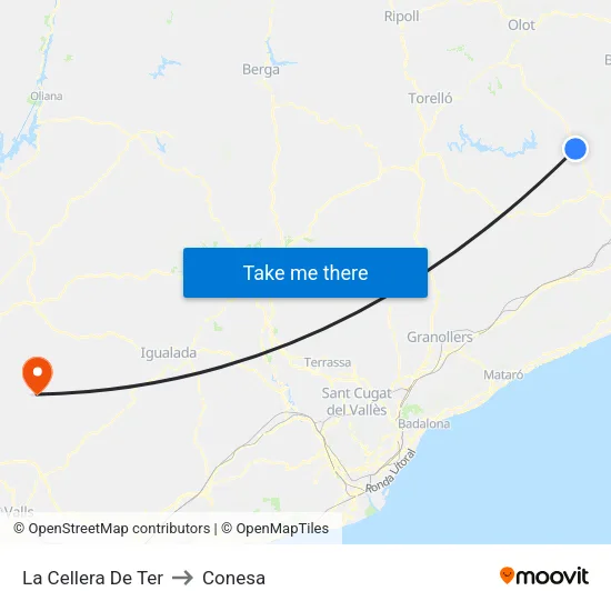 La Cellera De Ter to Conesa map