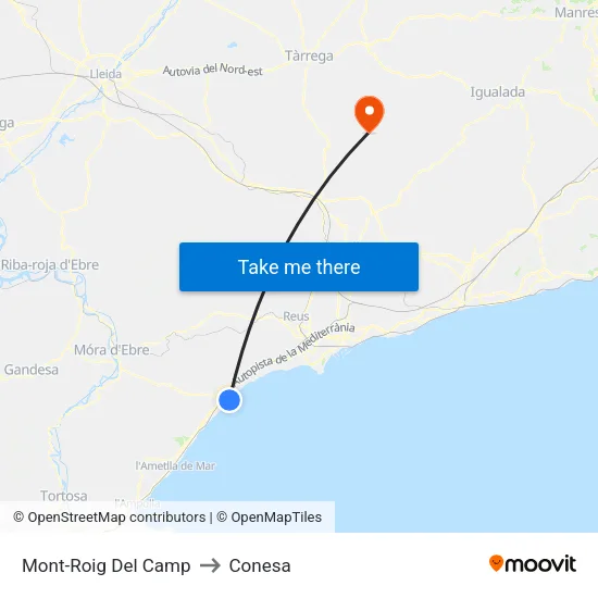 Mont-Roig Del Camp to Conesa map