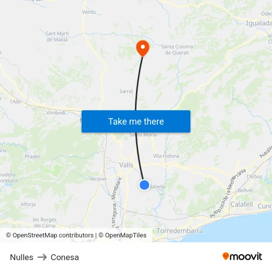 Nulles to Conesa map