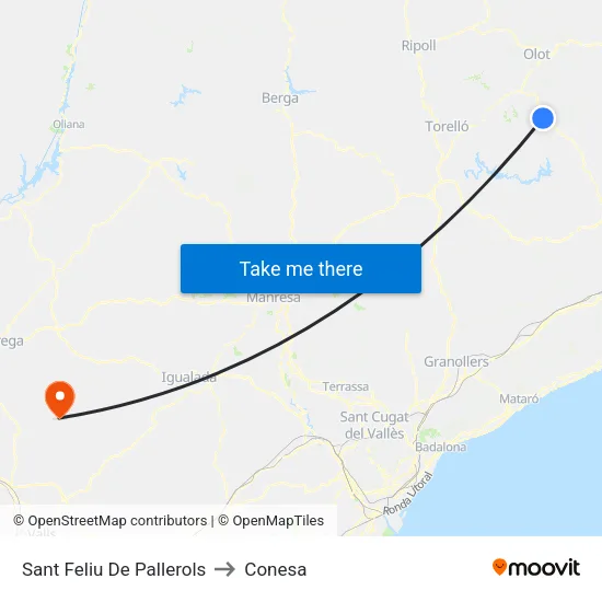 Sant Feliu De Pallerols to Conesa map