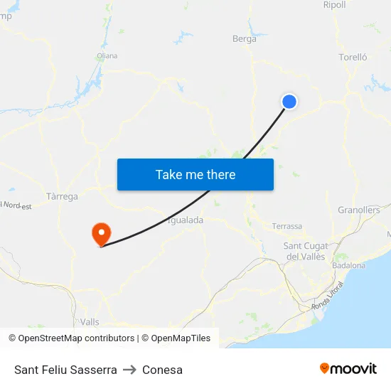 Sant Feliu Sasserra to Conesa map