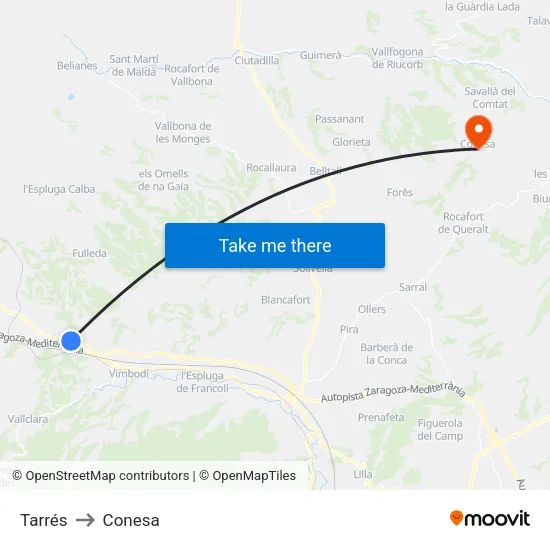 Tarrés to Conesa map