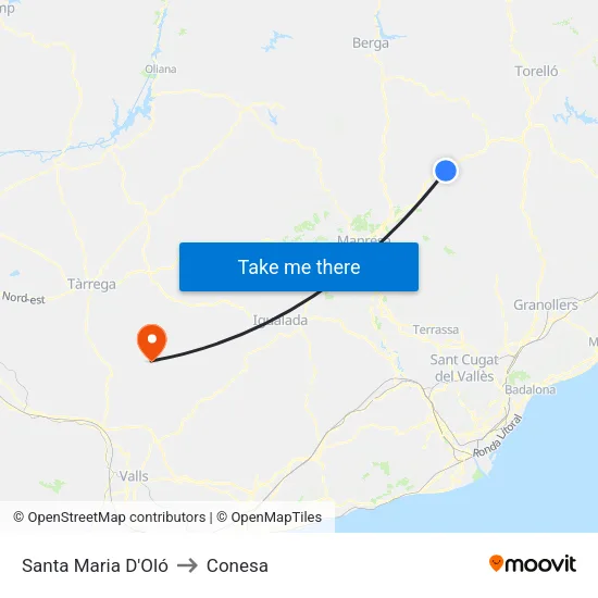 Santa Maria D'Oló to Conesa map