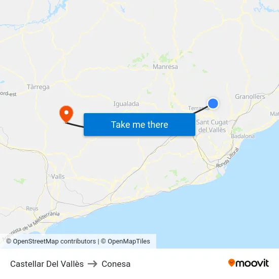 Castellar Del Vallès to Conesa map