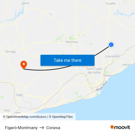 Figaró-Montmany to Conesa map