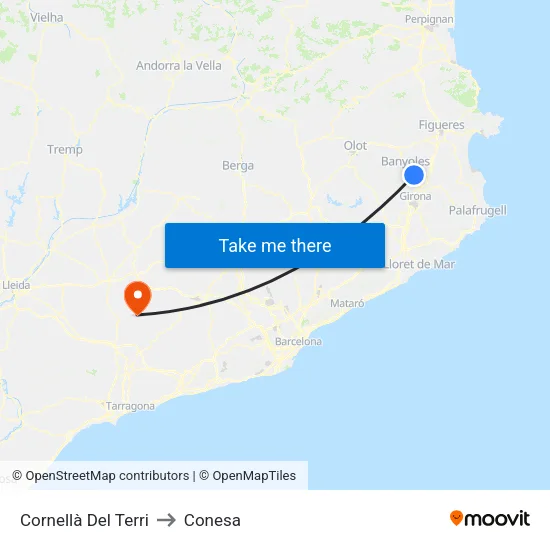 Cornellà Del Terri to Conesa map