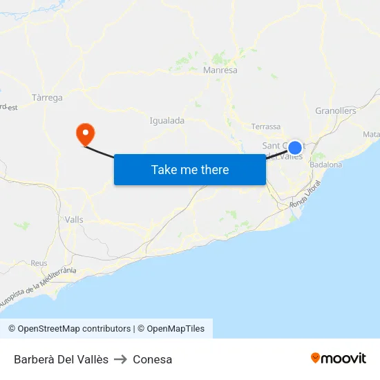 Barberà Del Vallès to Conesa map