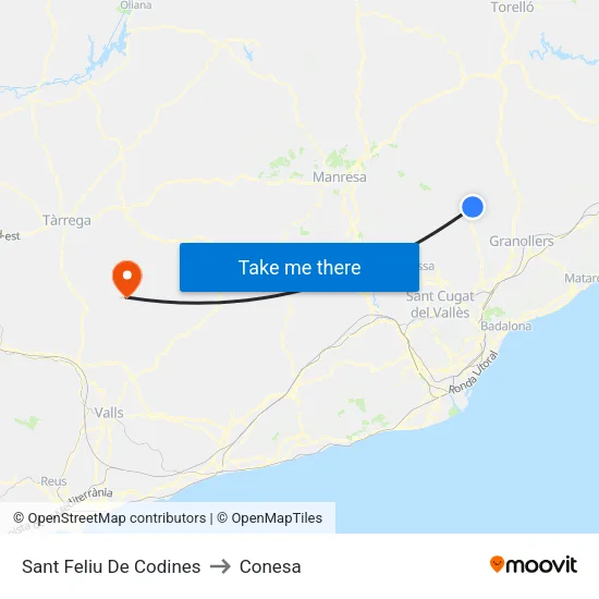 Sant Feliu De Codines to Conesa map