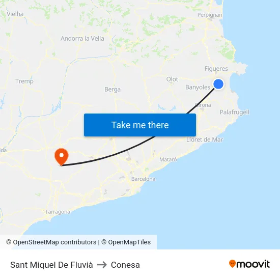 Sant Miquel De Fluvià to Conesa map