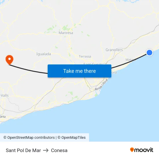 Sant Pol De Mar to Conesa map