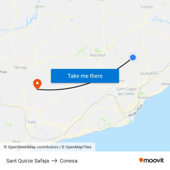 Sant Quirze Safaja to Conesa map