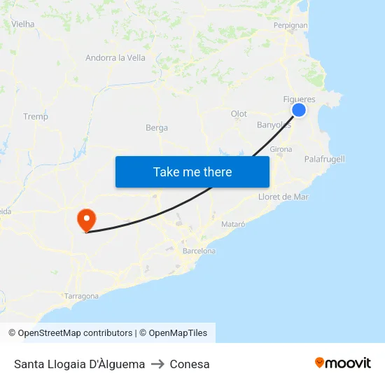 Santa Llogaia D'Àlguema to Conesa map