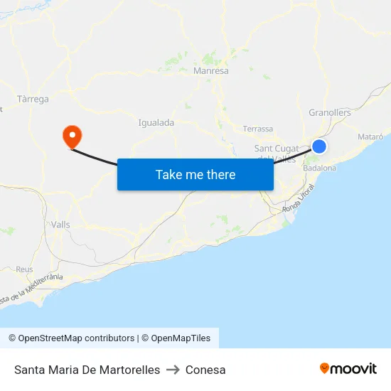 Santa Maria De Martorelles to Conesa map