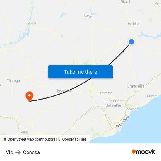 Vic to Conesa map
