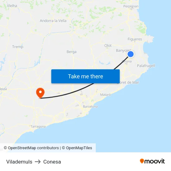 Vilademuls to Conesa map