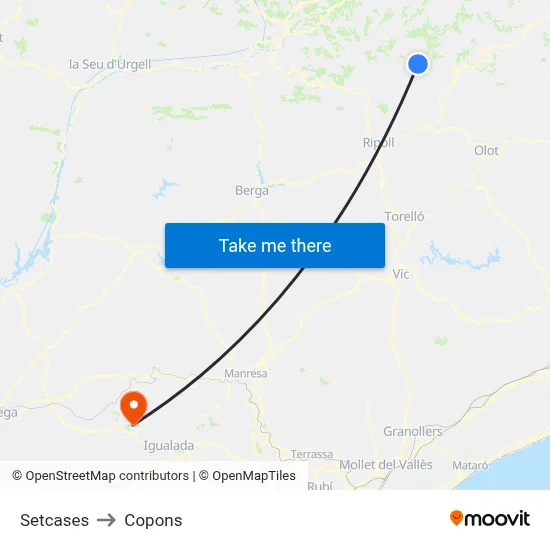 Setcases to Copons map