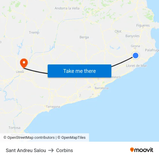 Sant Andreu Salou to Corbins map