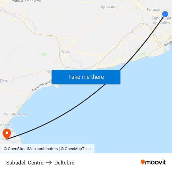 Sabadell Centre to Deltebre map