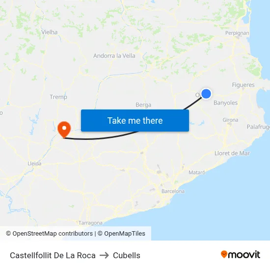 Castellfollit De La Roca to Cubells map