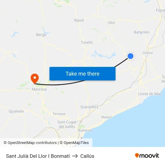Sant Julià Del Llor I Bonmatí to Callús map