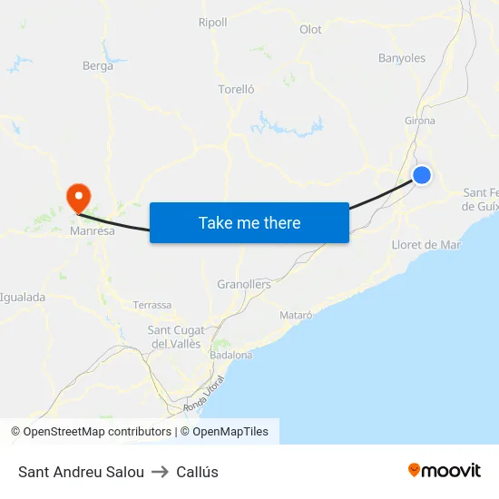 Sant Andreu Salou to Callús map