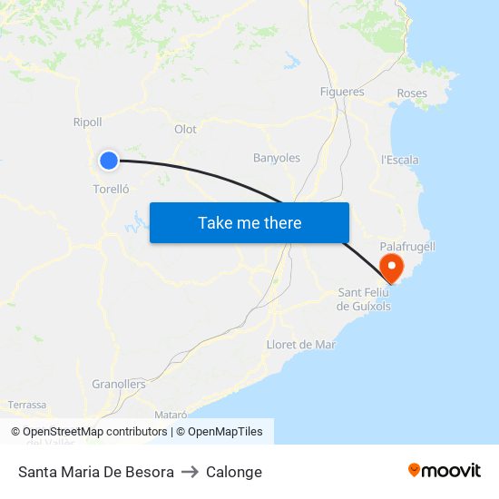 Santa Maria De Besora to Calonge map