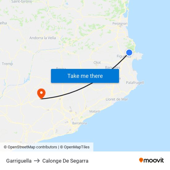 Garriguella to Calonge De Segarra map