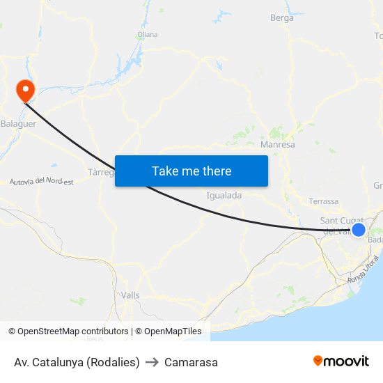 Av. Catalunya (Rodalies) to Camarasa map