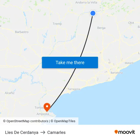 Lles De Cerdanya to Camarles map