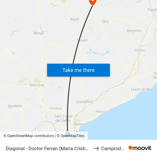 Diagonal - Doctor Ferran (Maria Cristina) to Camprodon map