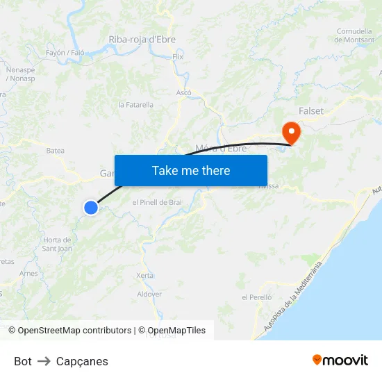 Bot to Capçanes map