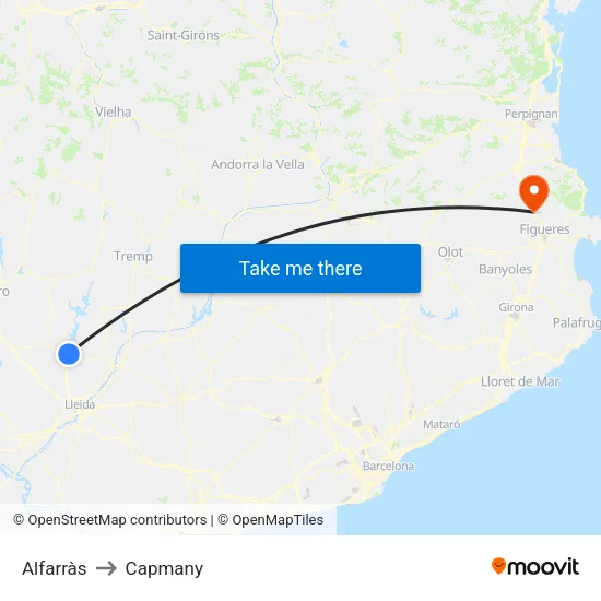 Alfarràs to Capmany map