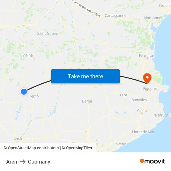 Arén to Capmany map