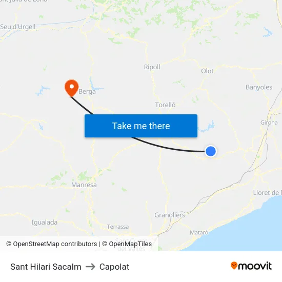 Sant Hilari Sacalm to Capolat map