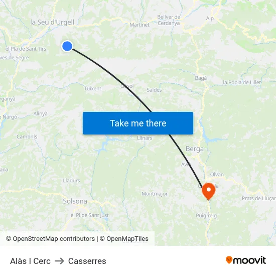 Alàs I Cerc to Casserres map