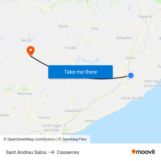 Sant Andreu Salou to Casserres map
