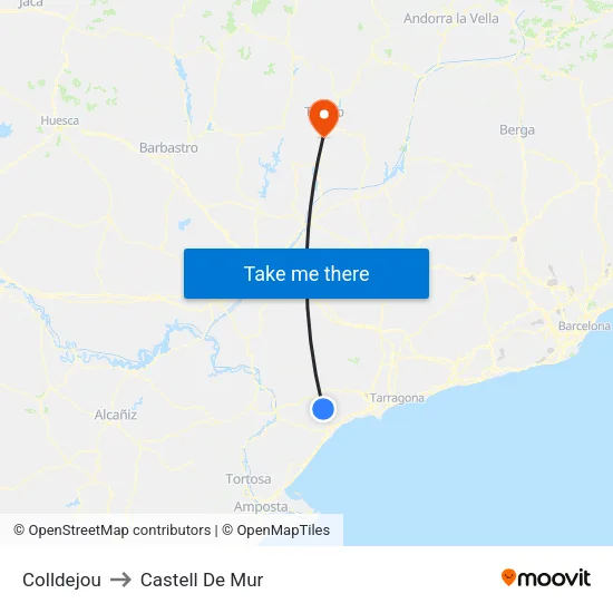Colldejou to Castell De Mur map