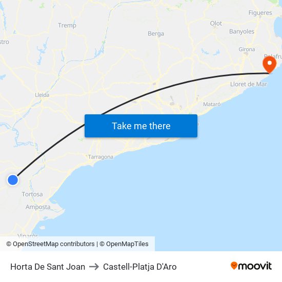 Horta De Sant Joan to Castell-Platja D'Aro map