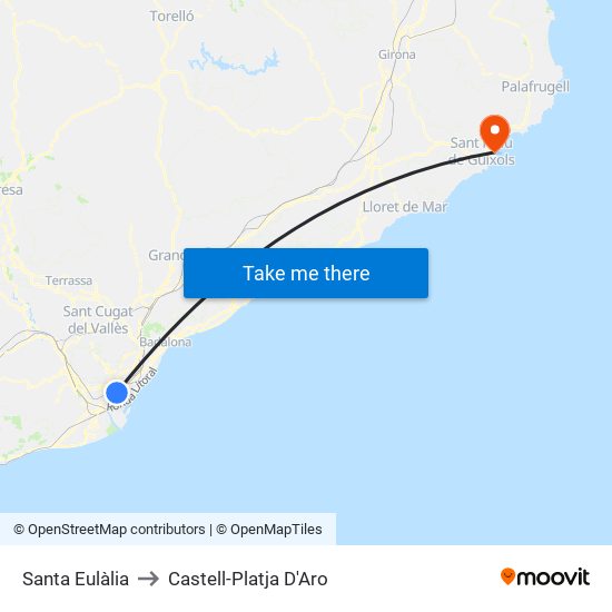 Santa Eulàlia to Castell-Platja D'Aro map
