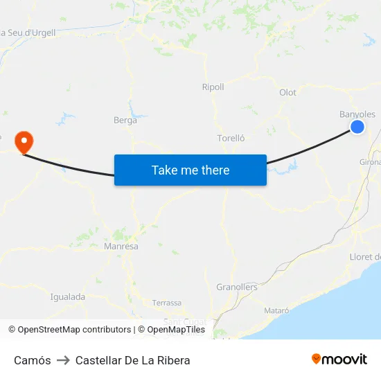 Camós to Castellar De La Ribera map