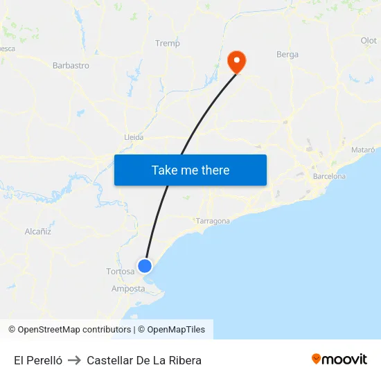El Perelló to Castellar De La Ribera map